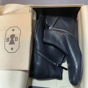 Bacco Bucci black perforated ankle boots, size 9